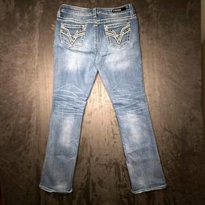 Vigoss Jeans Heritage Fit Slim Boot Light Wash Thick Stitch Womens Sz 10 L34 Y2K